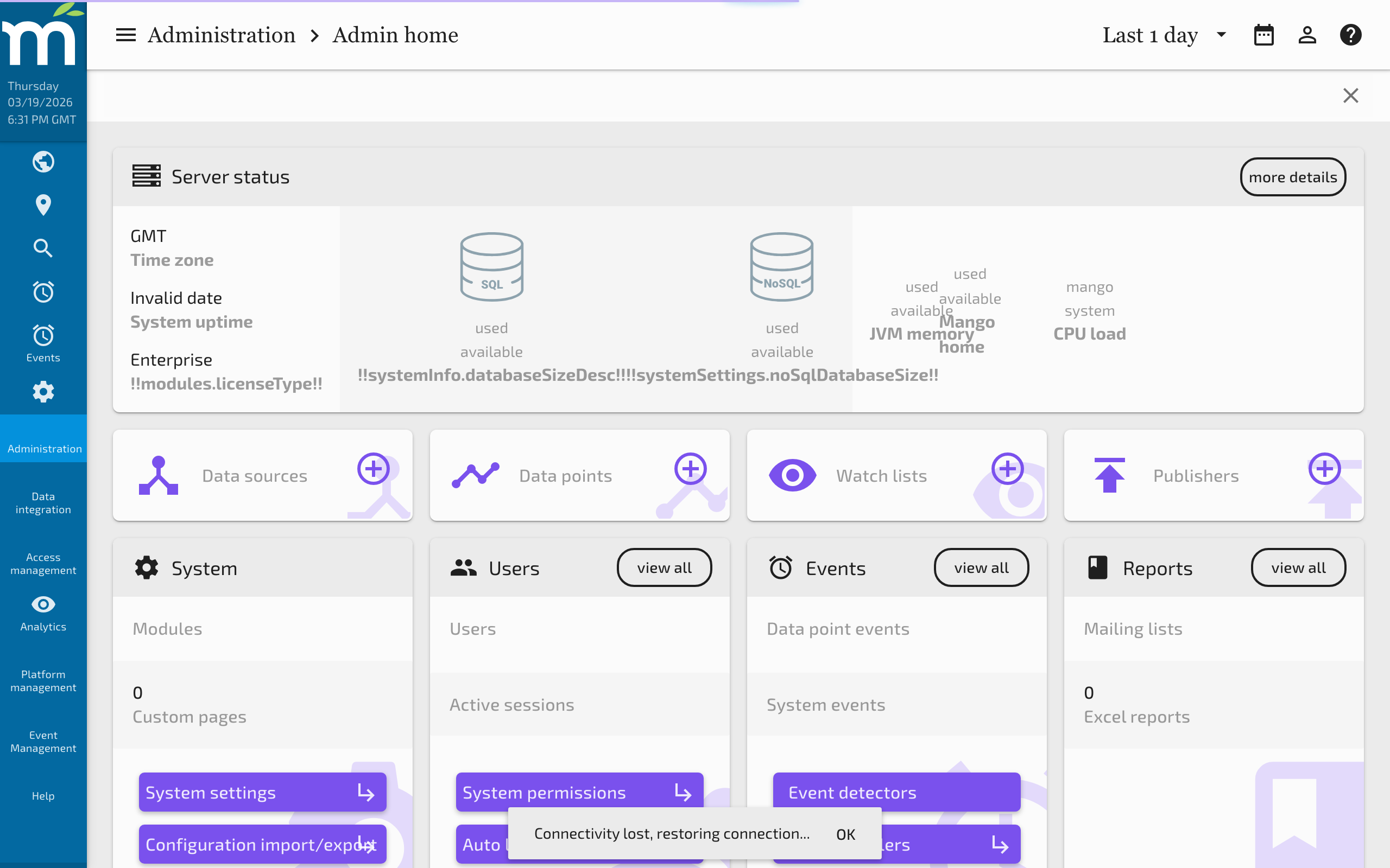 The Mango UI with custom Google Font applied to page headers